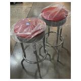2 New Red top stools, approx 30in tall