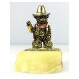 Ron Lee Signed Sheriff Bear Figure On Onyx Base.