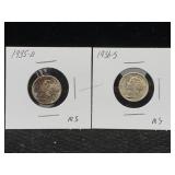 2 Silver Mercury Dimes Incl. 1935-d & 1936-s