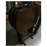 4-Wood TV trays w/holder