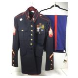 US Marine Corps, dress blues uniform w/ribbons,