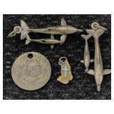 3 Sterling Silver Pendants Incl. Dolphins & More,