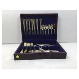 2 Flatware sets, incomplete in wooden case