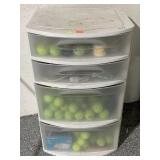 3ft tall Plastic Organizer with Tennis Balls and