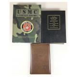 Books, USMC, A Complete History, leather binder