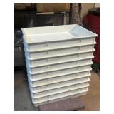 10 Plastic trays, approx 18x25in