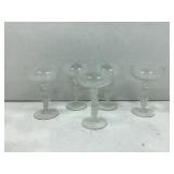 5 Vtg French crystal Bayel Bacchus frosted nude