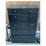 Small 2ft wide Wood Dresser Painted Black - top