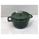 Vtg Staub enameled cast iron round Cocotte Dutch
