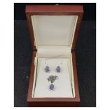 Sterling Silver Necklace & Earrings, Tw 4g,