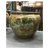 Ornate Koi pot, approx 16in diameter