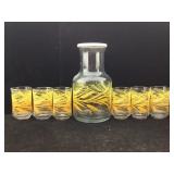 Vintage Libbey golden wheat pattern carafe and