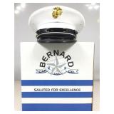 Bernard military dress hat cover, white sz med, 7