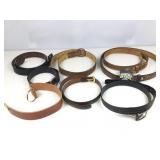Leather belts, hand tooled US Marine & plain,