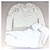 Joes joggers, white sz L & Joie sweater, white sz