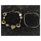 2 Sterling Silver Bracelets, Tw 10.5g, Sz 7½in