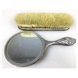 Vtg Vanity Mirror and Clothes Brush