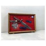 Wooden display case, knife collection 12x18