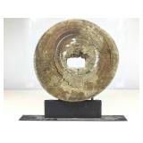 Antique Ox Cart Wheel with Stand