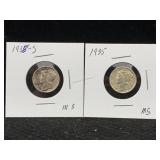 2 Silver Mercury Dimes Incl. 1935 & 1938-s