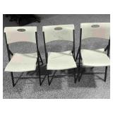 3 Lifetime Plastic Folding Chairs