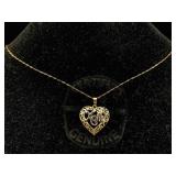 10k Gold Necklace & Pendant, Tw 0.9g, Sz 18in Long