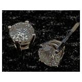 14k White Gold Earrings W/diamond, Tw 0.6g