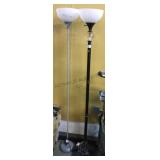 2 Metal floor lamps, approx 6ft tall