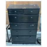 Small 2ft wide Wood Dresser Painted Black - top