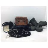 UGG boots size 10, tooled leather handbag and