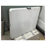 Plastic folding table, approx 30x72in