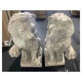 Composite Lions statues, approx 23in, see photos