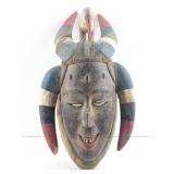 Hand Carved Wooden Mask Appears To Be A