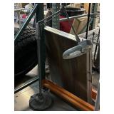 Metal magnifying floor lamp, approx 58in tall