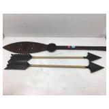War Club, inlaid treated wood, souvenir, 40 in