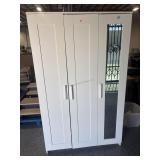 6ft Tall White Modern Armoire Storage Closet with