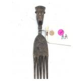 Luba Figural Comb From The Ivory Coast. Genuine