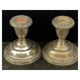 2 Sterling Weighted Candleholders, Tw 495.5g,