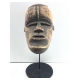 Hand carved wooden mask from the Luba people of