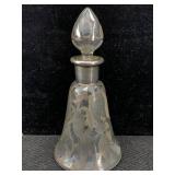 Silver Inlay Perfume Bottle, Approx 5.5in Tall