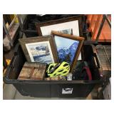 Home decor w/picture frames, Helmet, hats, neck