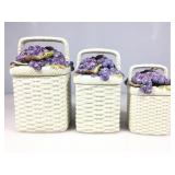 Fitz & Floyd ceramic canister set, some chips &