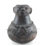 Mangbetu terracotta anthropomorphic vessel