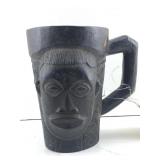 Carved Wood ï¿½Wedding Cupï¿½  Mans face on one side