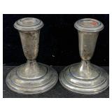 2 Sterling Weighted Candleholders, Tw 572g,