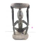 Vintage Wood Luba Stool from the Democratic