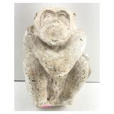 Seated Monkey Sculpture. Composite/Plaster. 10x7