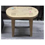 Solid wood stool, approx 18x10x18in