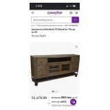 Jayceonna Unfinished TV Stand on Wheels - approx.