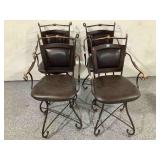 4-Metal High stool and leather seat